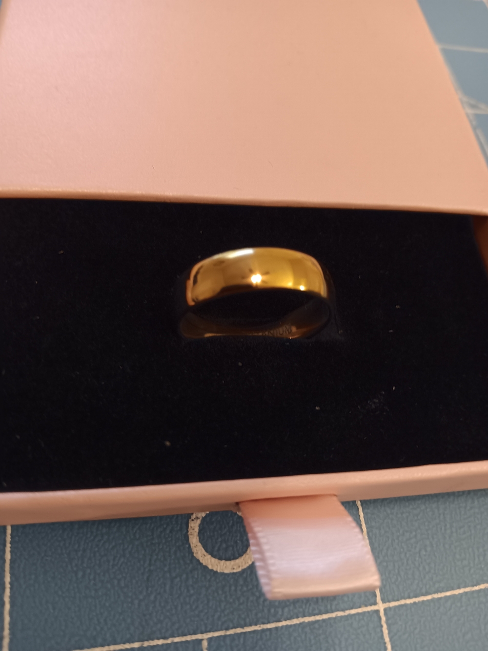 Titanium Gold Tone Band Ring